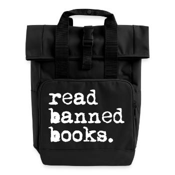 Read Banned Books - Roll Top Backpack with Two Handles - black - Front