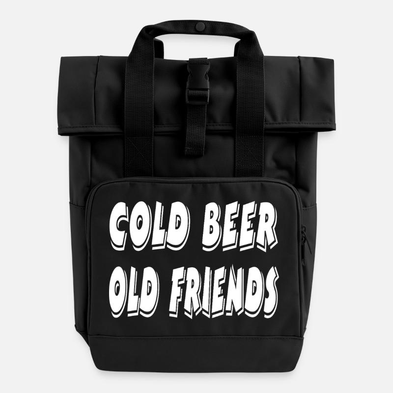 Bier - Rolltop Rucksack mit zwei Griffen - Schwarz
