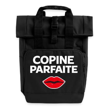 Perfekte Freundin, Humor, Geschenkidee, Frau - Rolltop Rucksack mit zwei Griffen - Schwarz - Vorne