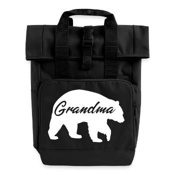 Chemise cadeau mignonne Grand-mère Ours - Sac à dos Roll Top à deux anses - noir - Devant