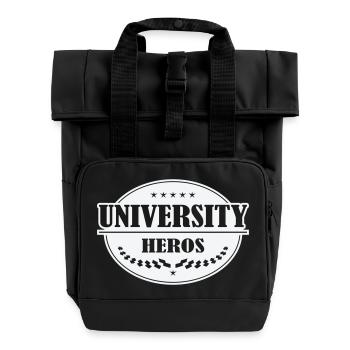 Unihelden Abzeichen - Rolltop Rucksack mit zwei Griffen - Schwarz - Vorne