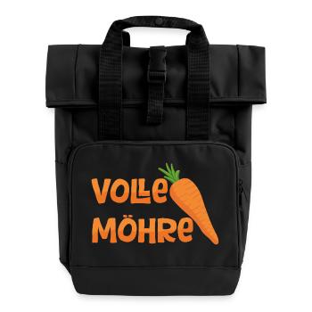 Volle Möhre - Rolltop Rucksack mit zwei Griffen - Schwarz - Vorne