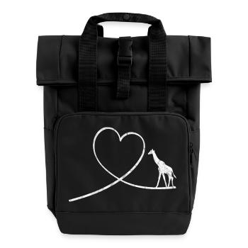 Idée de cadeau pour la région sauvage du zoo de giraffe - Sac à dos Roll Top à deux anses - noir - Devant