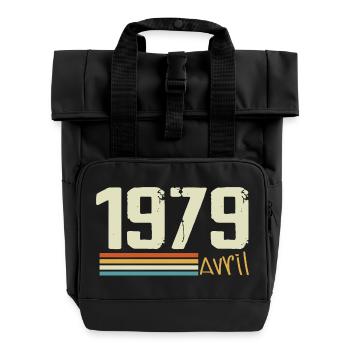 Geboren im April 1979 - Rolltop Rucksack mit zwei Griffen - Schwarz - Vorne