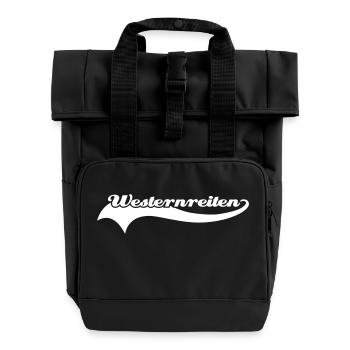 Westernreiten - Rolltop Rucksack mit zwei Griffen - Schwarz - Vorne