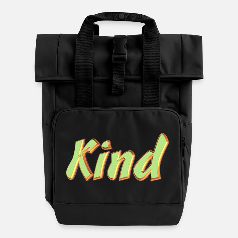 Kosename Papa 3D Style - Rolltop Rucksack mit zwei Griffen - Schwarz