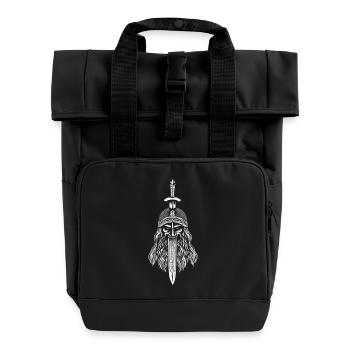 Draugr Erwacht - Untoter Wikinger Krieger  - Rolltop Rucksack mit zwei Griffen - Schwarz - Vorne