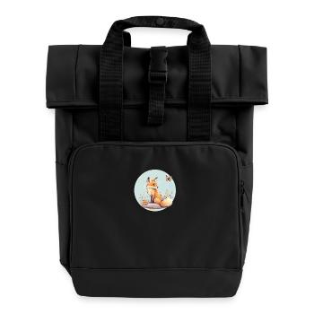 Niedlicher Fuchs - Rolltop Rucksack mit zwei Griffen - Schwarz - Vorne