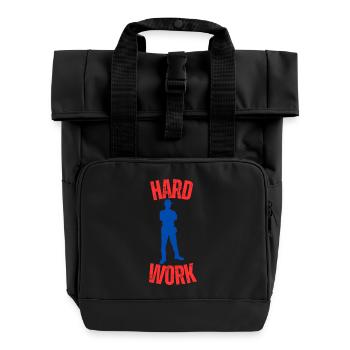 Hard work - Rolltop Rucksack mit zwei Griffen - Schwarz - Vorne