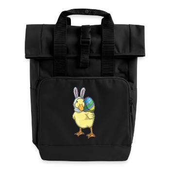 Oreilles de lapin de Pâques canard - Sac à dos Roll Top à deux anses - noir - Devant