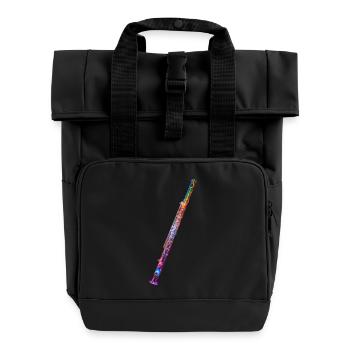 Querflöte - Rolltop Rucksack mit zwei Griffen - Schwarz - Vorne