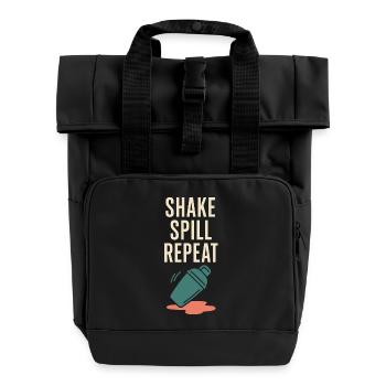 Shaker Steckt Fest Anfänger-mixologe - Rolltop Rucksack mit zwei Griffen - Schwarz - Vorne