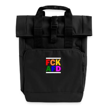 Fck afd - Rolltop Rucksack mit zwei Griffen - Schwarz - Vorne