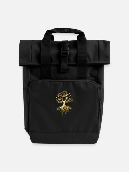 Baum des Lebens - Rolltop Rucksack mit zwei Griffen - Schwarz