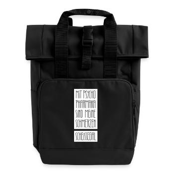 Schmerzen egal mit Psychopharmaka - Rolltop Rucksack mit zwei Griffen - Schwarz - Vorne