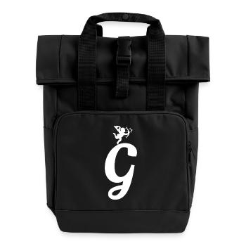 G - Roll Top Backpack with Two Handles - black - Front