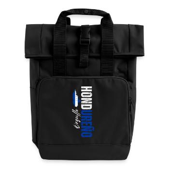 Honduranischer Stolz, vertikales Design - Rolltop Rucksack mit zwei Griffen - Schwarz - Vorne