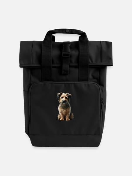 Chien - Sac à dos Roll Top à deux anses - noir