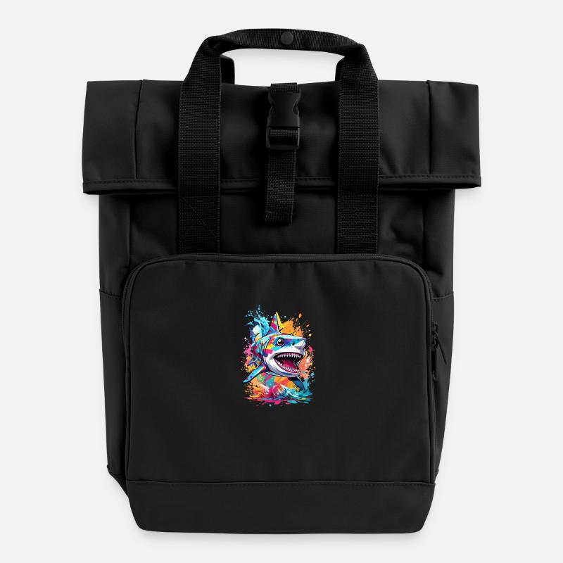 Hai - Rolltop Rucksack mit zwei Griffen - Schwarz