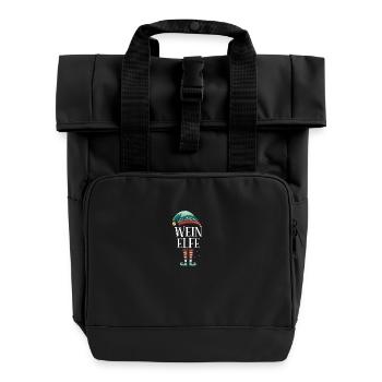 Weihnachten Partnerkostüm Wein Elf Elfe Elfen - Rolltop Rucksack mit zwei Griffen - Schwarz - Vorne