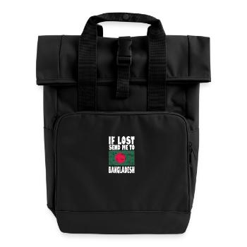 Bangladesh Flag Saying - Roll Top Backpack with Two Handles - black - Front