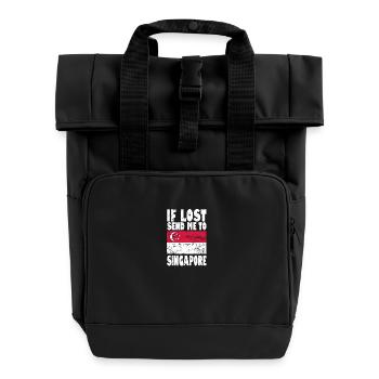 Drapeau de Singapour - Sac à dos Roll Top à deux anses - noir - Devant