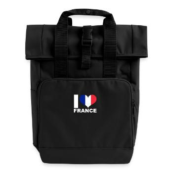 J’aime la France drapeau du cœur France - Sac à dos Roll Top à deux anses - noir - Devant