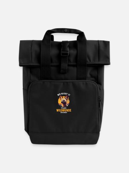 Wildhunde Wildhund - Rolltop Rucksack mit zwei Griffen - Schwarz