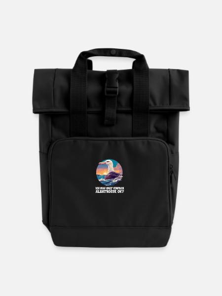 Albatross Albatrosse Albatros - Rolltop Rucksack mit zwei Griffen - Schwarz