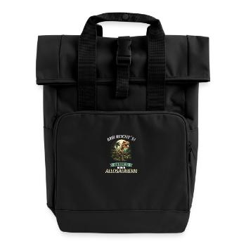 Allosaurier Allosaurus - Rolltop Rucksack mit zwei Griffen - Schwarz - Vorne