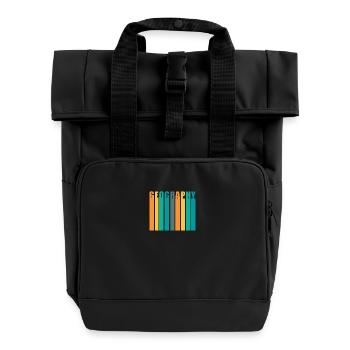 Géographie Style rétro vintage - Sac à dos Roll Top à deux anses - noir - Devant