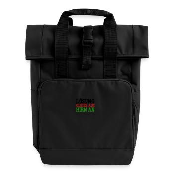 Glotze aus Hirn an - Rolltop Rucksack mit zwei Griffen - Schwarz - Vorne