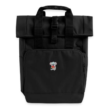 Kawaii Koala isst Wassermelone - Rolltop Rucksack mit zwei Griffen - Schwarz - Vorne