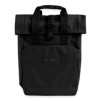 Ligne de battement de cœur pour grand félin léopard - Sac à dos Roll Top à deux anses - noir - Devant