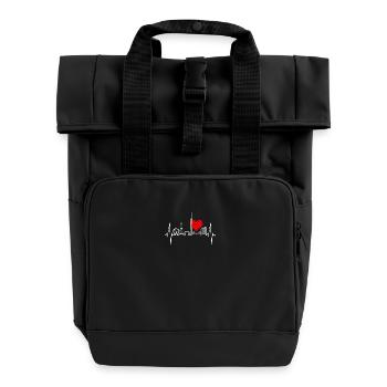Tokio Skyline Herzschlag Japan Herz I Love Tokyo - Rolltop Rucksack mit zwei Griffen - Schwarz - Vorne