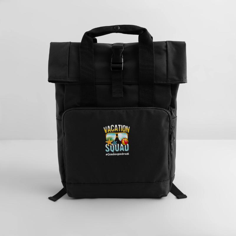 Coaching Vacation Squad #Coachingonbreak Roll Top Backpack with Two Handles