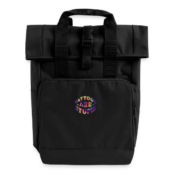 Tattoos are Stupid - Roll Top Backpack with Two Handles - black - Front
