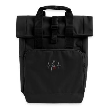 Sylt Skyline North Sea Heartbeat North Frisia Sylter - Roll Top Backpack with Two Handles - black - Front