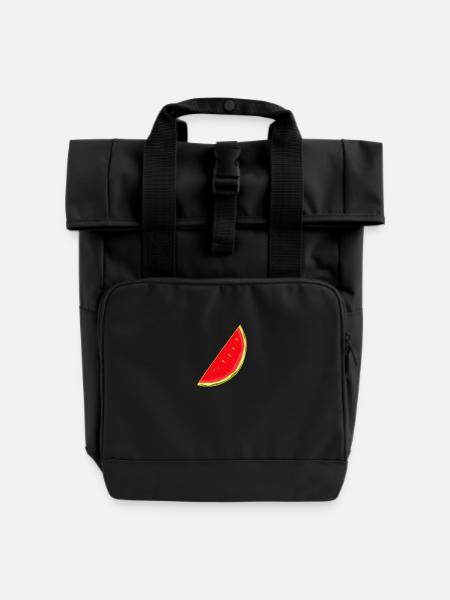 Melone Melonen Sommer Frucht Obst - Rolltop Rucksack mit zwei Griffen - Schwarz