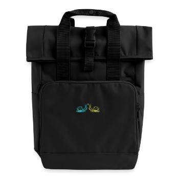 Snails Snail Shell Snail 80s 90s - Roll Top Backpack with Two Handles - black - Front