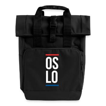Oslo City Design  - Roll Top Backpack with Two Handles - black - Front