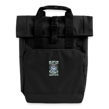 Lächeln mit Turkish Coffee - Rolltop Rucksack mit zwei Griffen - Schwarz - Vorne