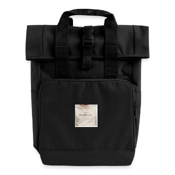 Max Mustermann Vintage Hoodie - Rolltop Rucksack mit zwei Griffen - Schwarz - Vorne