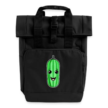 Motif de concombre - Sac à dos Roll Top à deux anses - noir - Devant