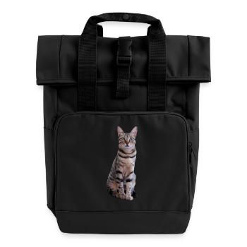 Katze Kätzchen Tigerkatze Katzenshirt Geschenk - Rolltop Rucksack mit zwei Griffen - Schwarz - Vorne