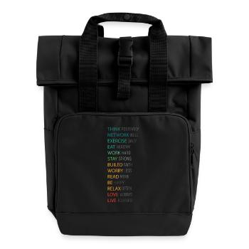 THINK POSITIVE - Rolltop Rucksack mit zwei Griffen - Schwarz - Vorne