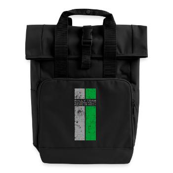 Rally Team Squadra Rally Classic Stripes Design - Rolltop Rucksack mit zwei Griffen - Schwarz - Vorne