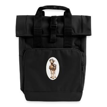Kamel Zeit - Rolltop Rucksack mit zwei Griffen - Schwarz - Vorne