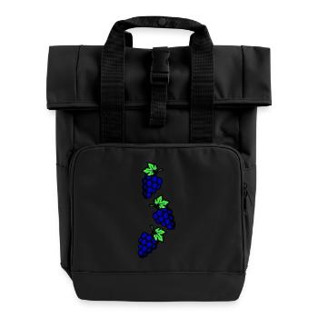 Weintrauben Symbol Trauben - Rolltop Rucksack mit zwei Griffen - Schwarz - Vorne