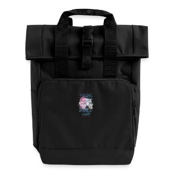 Christliche Zitate Pferde - Rolltop Rucksack mit zwei Griffen - Schwarz - Vorne